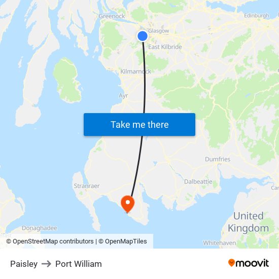 Paisley to Port William map
