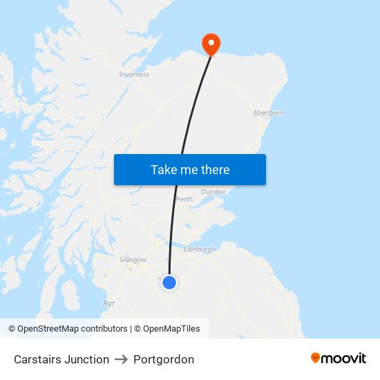 Carstairs Junction to Portgordon map