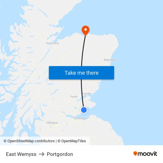 East Wemyss to Portgordon map