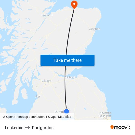 Lockerbie to Portgordon map