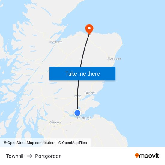 Townhill to Portgordon map