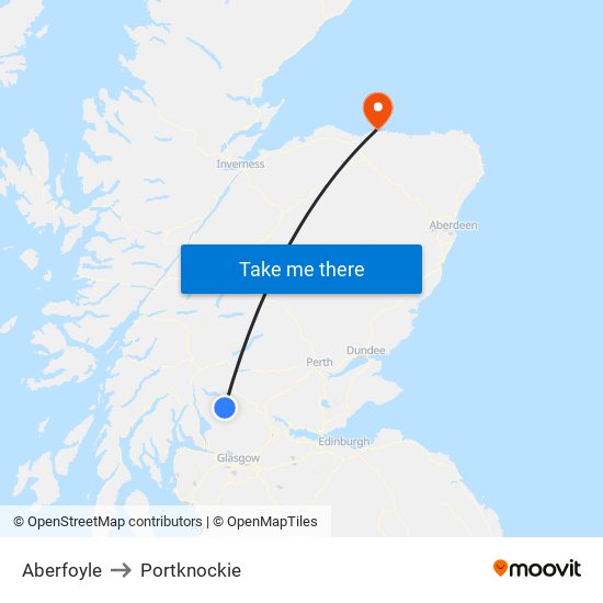 Aberfoyle to Portknockie map