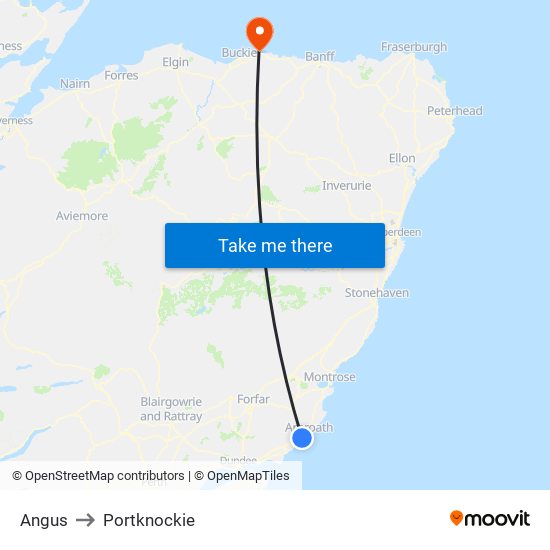 Angus to Portknockie map