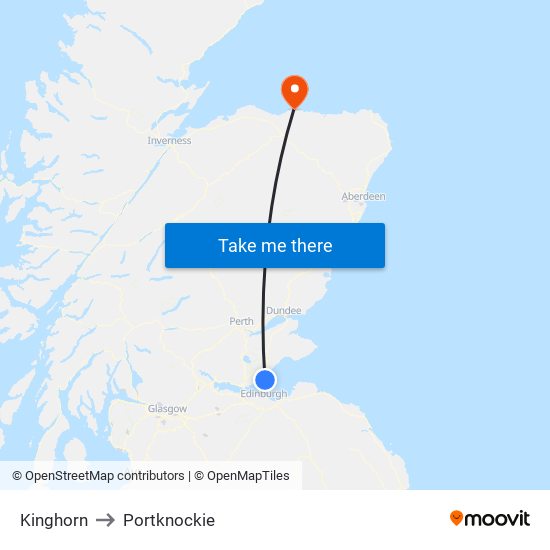 Kinghorn to Portknockie map