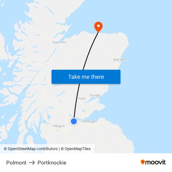 Polmont to Portknockie map