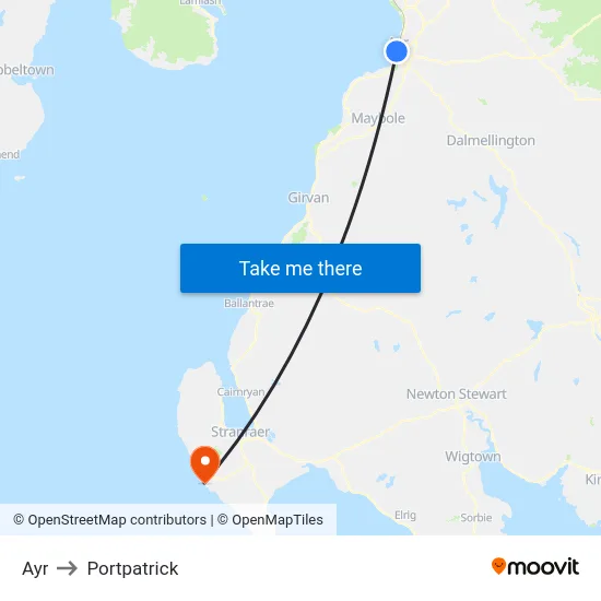 Ayr to Portpatrick map