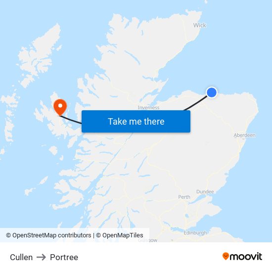 Cullen to Portree map