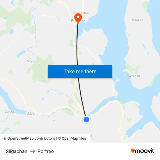 Sligachan to Portree map