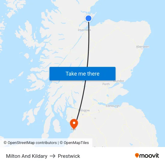 Milton And Kildary to Prestwick map