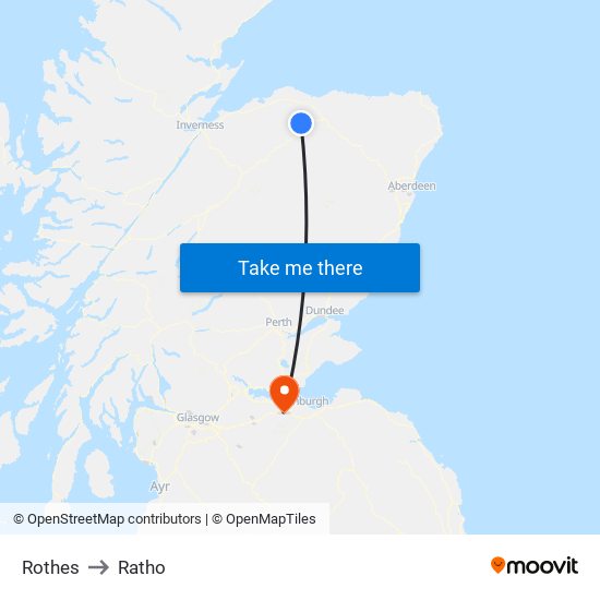 Rothes to Ratho map