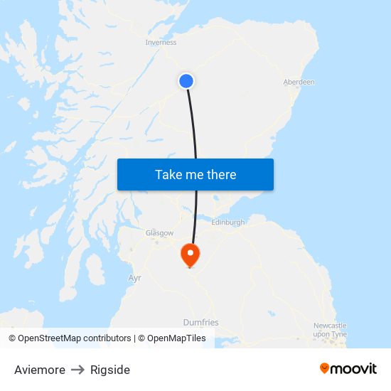 Aviemore to Rigside map