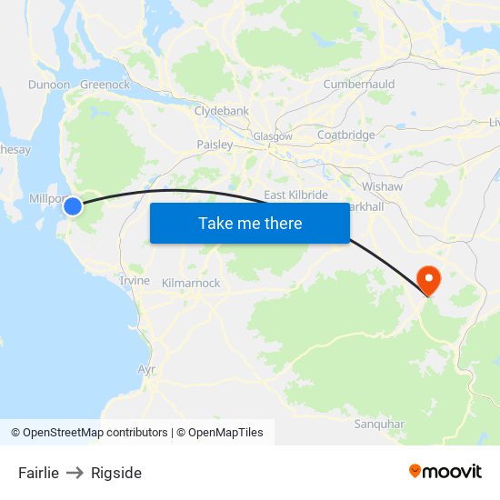 Fairlie to Rigside map