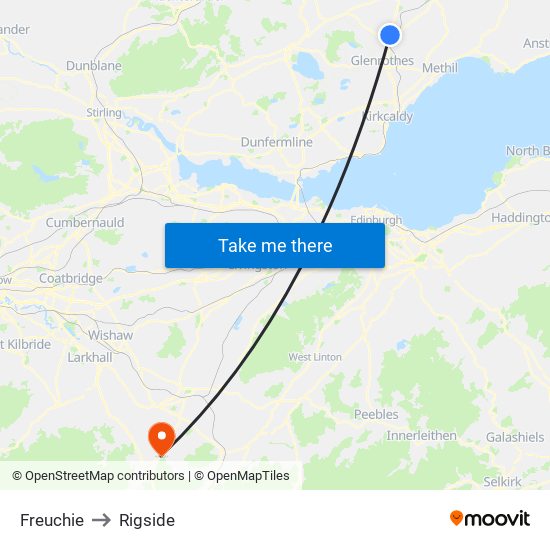 Freuchie to Rigside map