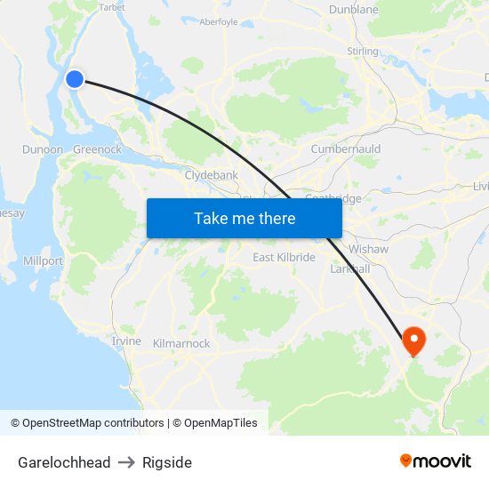 Garelochhead to Rigside map