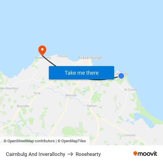 Cairnbulg And Inverallochy to Rosehearty map