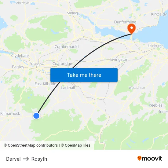 Darvel to Rosyth map