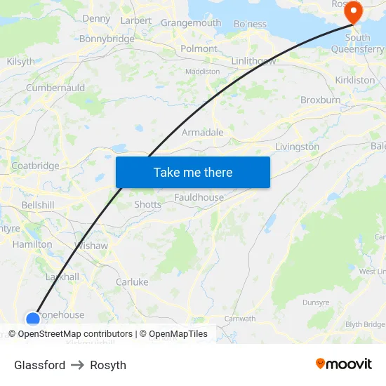 Glassford to Rosyth map