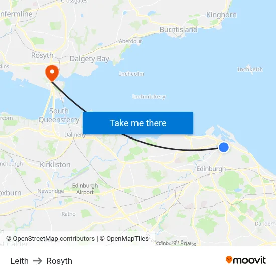 Leith to Rosyth map