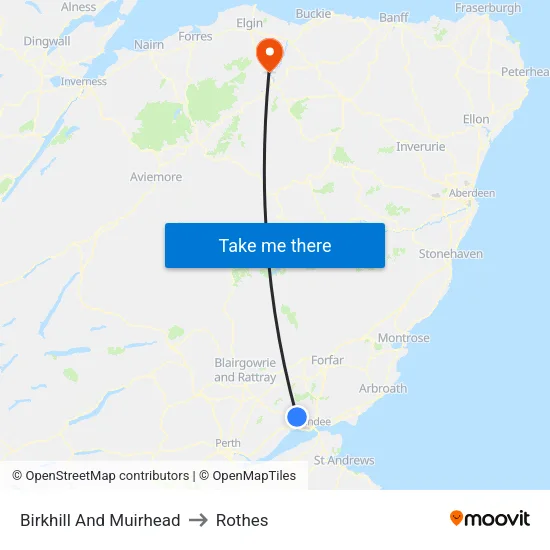 Birkhill And Muirhead to Rothes map