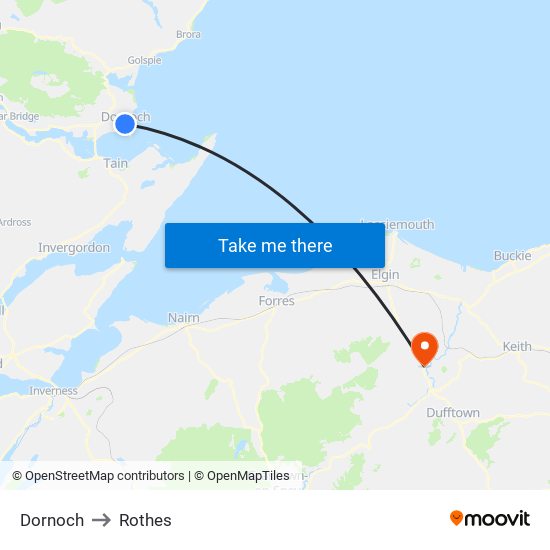 Dornoch to Rothes map