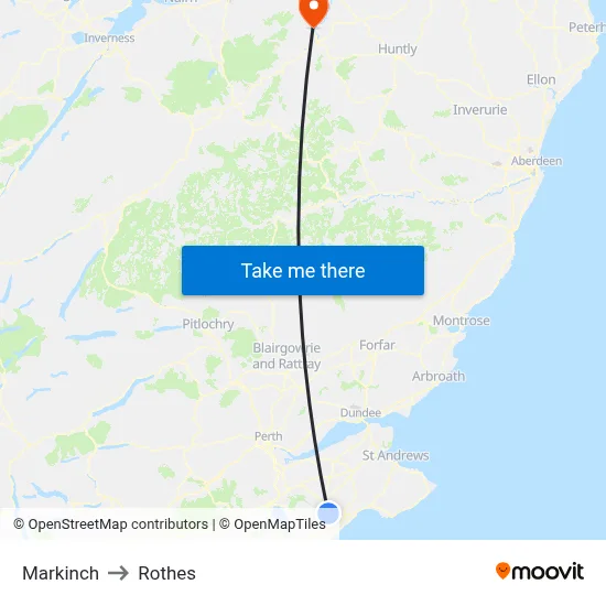 Markinch to Rothes map