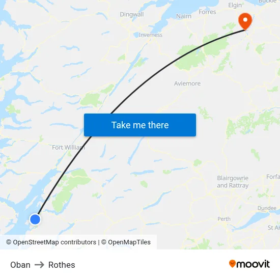 Oban to Rothes map