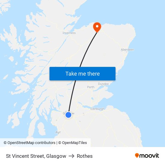 St Vincent Street, Glasgow to Rothes map