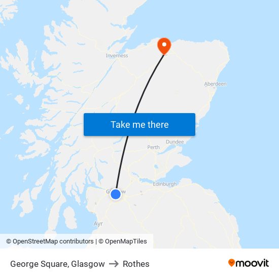 George Square, Glasgow to Rothes map