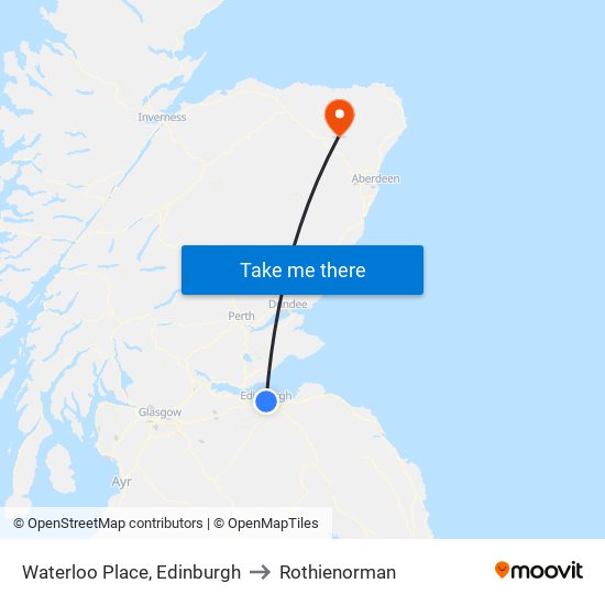 Waterloo Place, Edinburgh to Rothienorman map