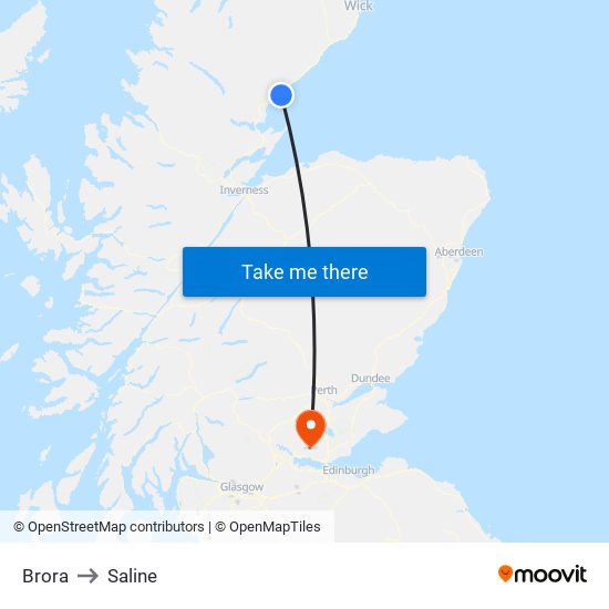 Brora to Saline map