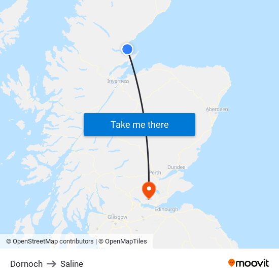 Dornoch to Saline map