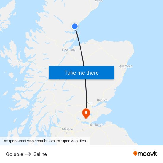 Golspie to Saline map