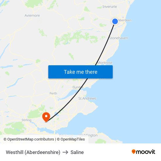 Westhill (Aberdeenshire) to Saline map