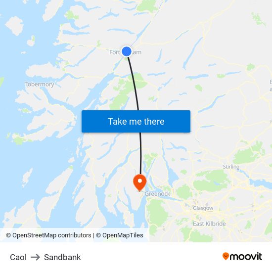 Caol to Sandbank map