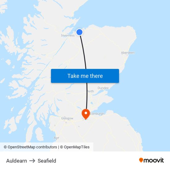 Auldearn to Seafield map