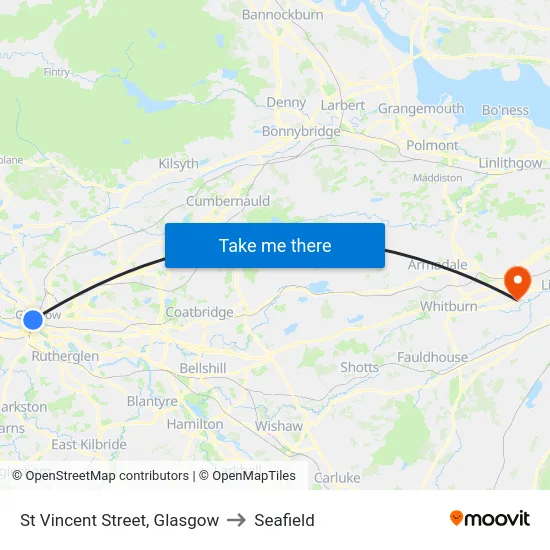 St Vincent Street, Glasgow to Seafield map