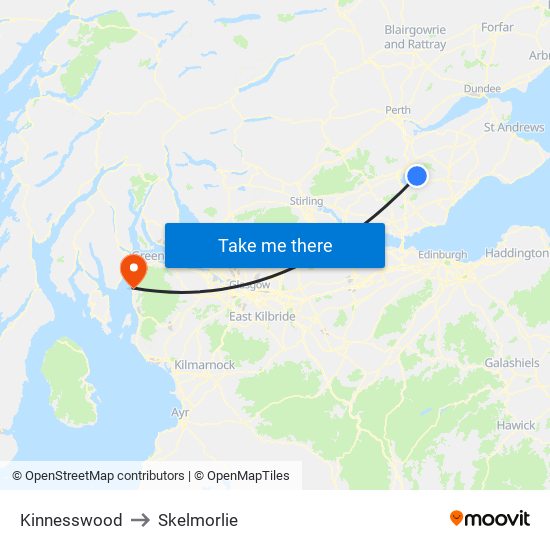 Kinnesswood to Skelmorlie map