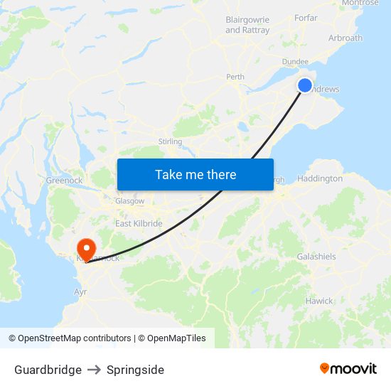 Guardbridge to Springside map