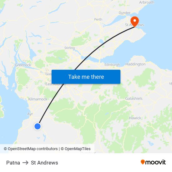 Patna to St Andrews map