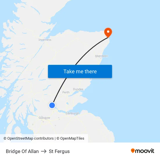 Bridge Of Allan to St Fergus map