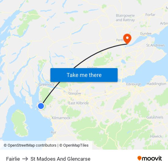 Fairlie to St Madoes And Glencarse map