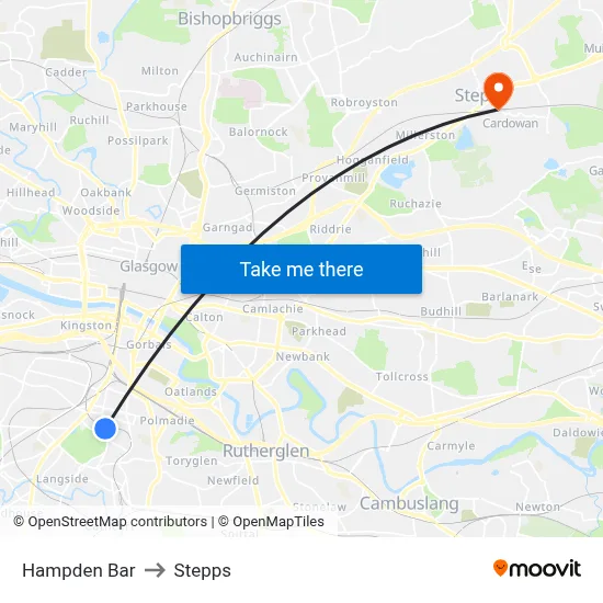 Hampden Bar to Stepps map
