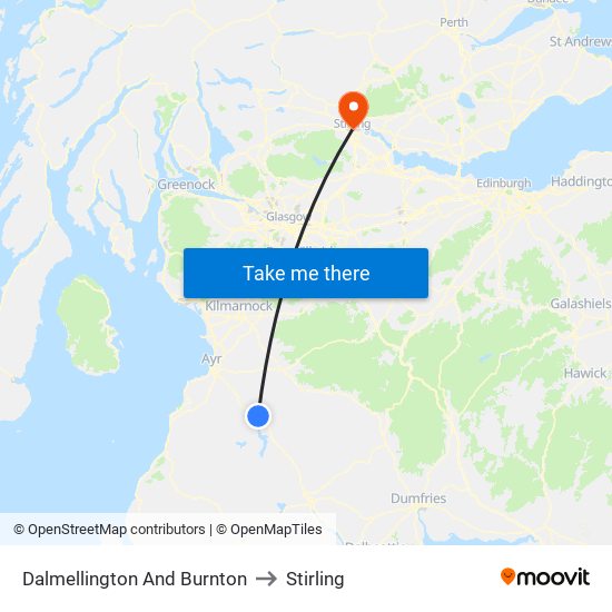 Dalmellington And Burnton to Stirling map