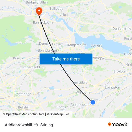 Addiebrownhill to Stirling map