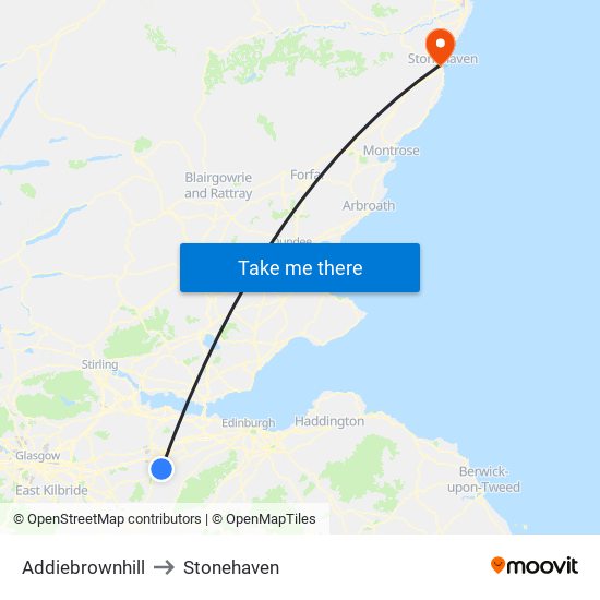 Addiebrownhill to Stonehaven map