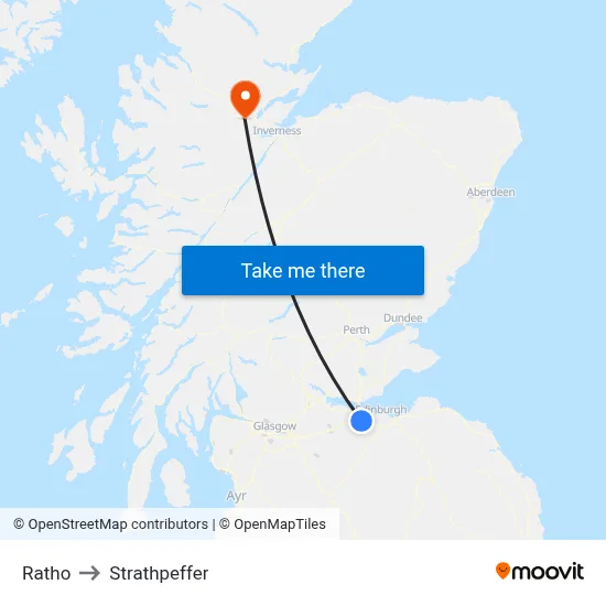 Ratho to Strathpeffer map