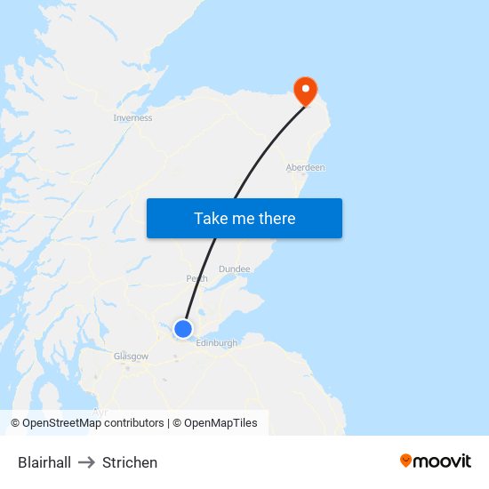 Blairhall to Strichen map