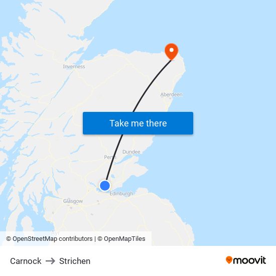 Carnock to Strichen map