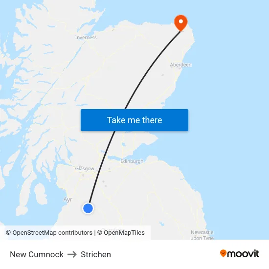 New Cumnock to Strichen map