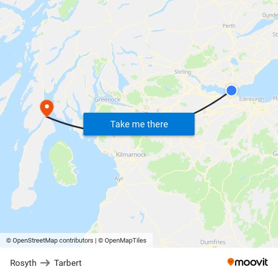 Rosyth to Tarbert map